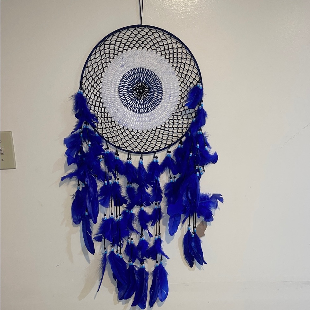 Evil eye Blue and White Dreamcatcher Wall Decor